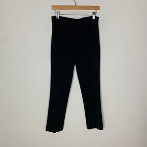 Ming Wang Straight Leg Knit Pull On Stretch Pants Black Womens Small Dressy